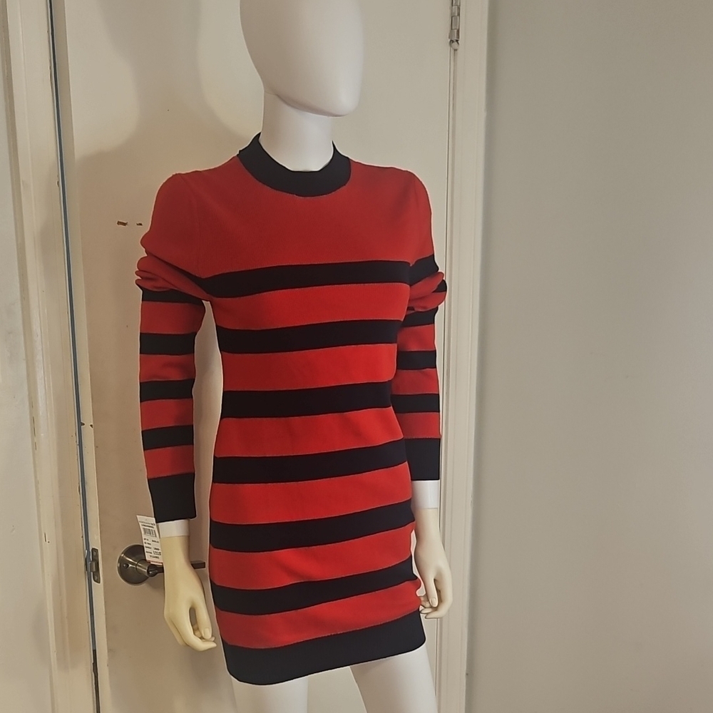 Striped Red and Black Dress